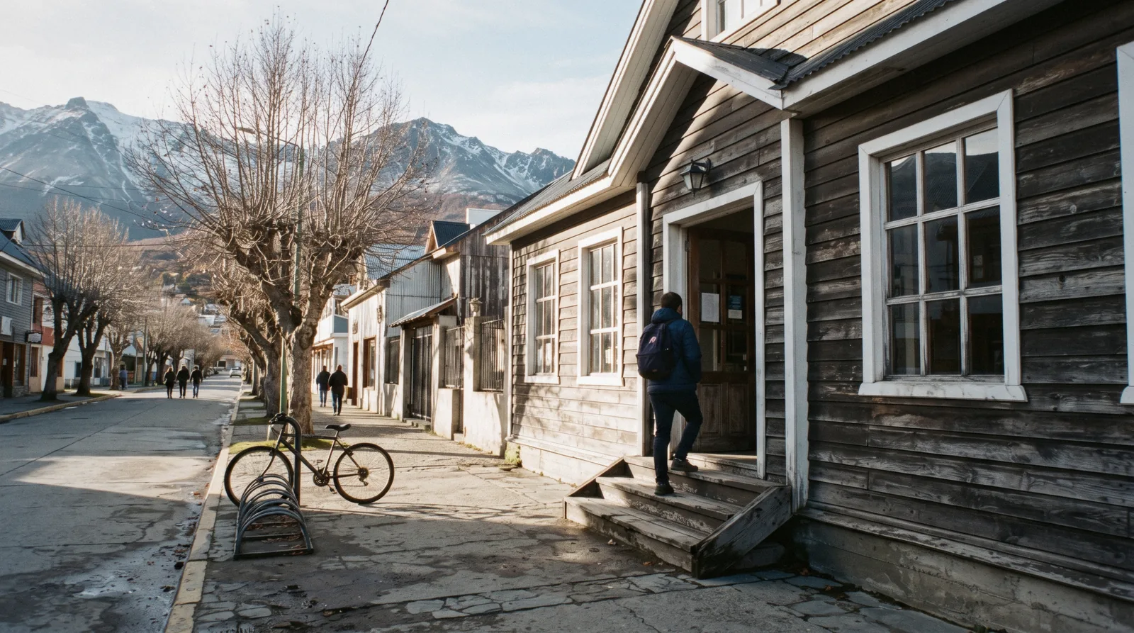 The facade of the Museo del Fin del Mundo on Maipú street in central Ushuaia, Argentina
