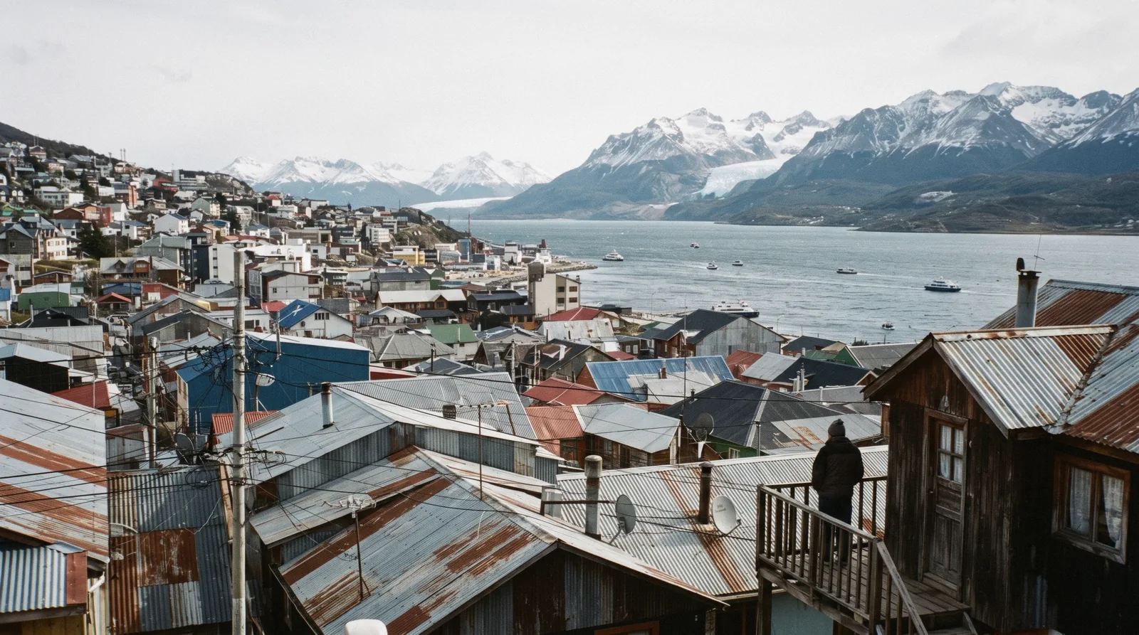 View over Ushuaia and the Beagle Channel showing the main sights to see in the southernmost city in the world